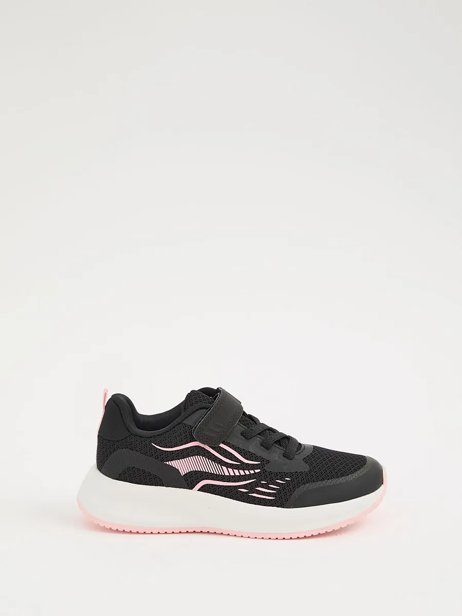 Black Mesh Single Strap Trainers