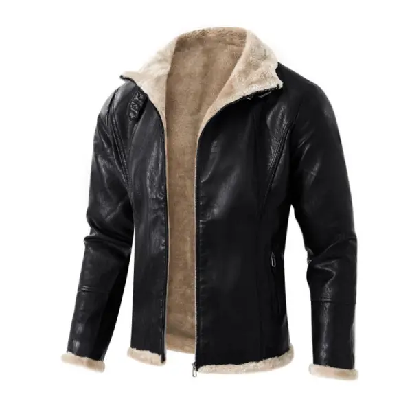 Tailored Zip Leather Jacket