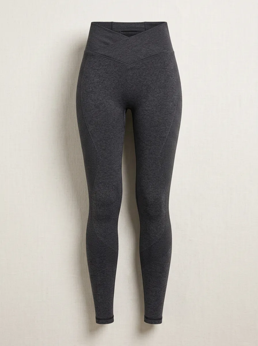 Women's Fitness Yoga V-Waist Seamless Textured Leggings