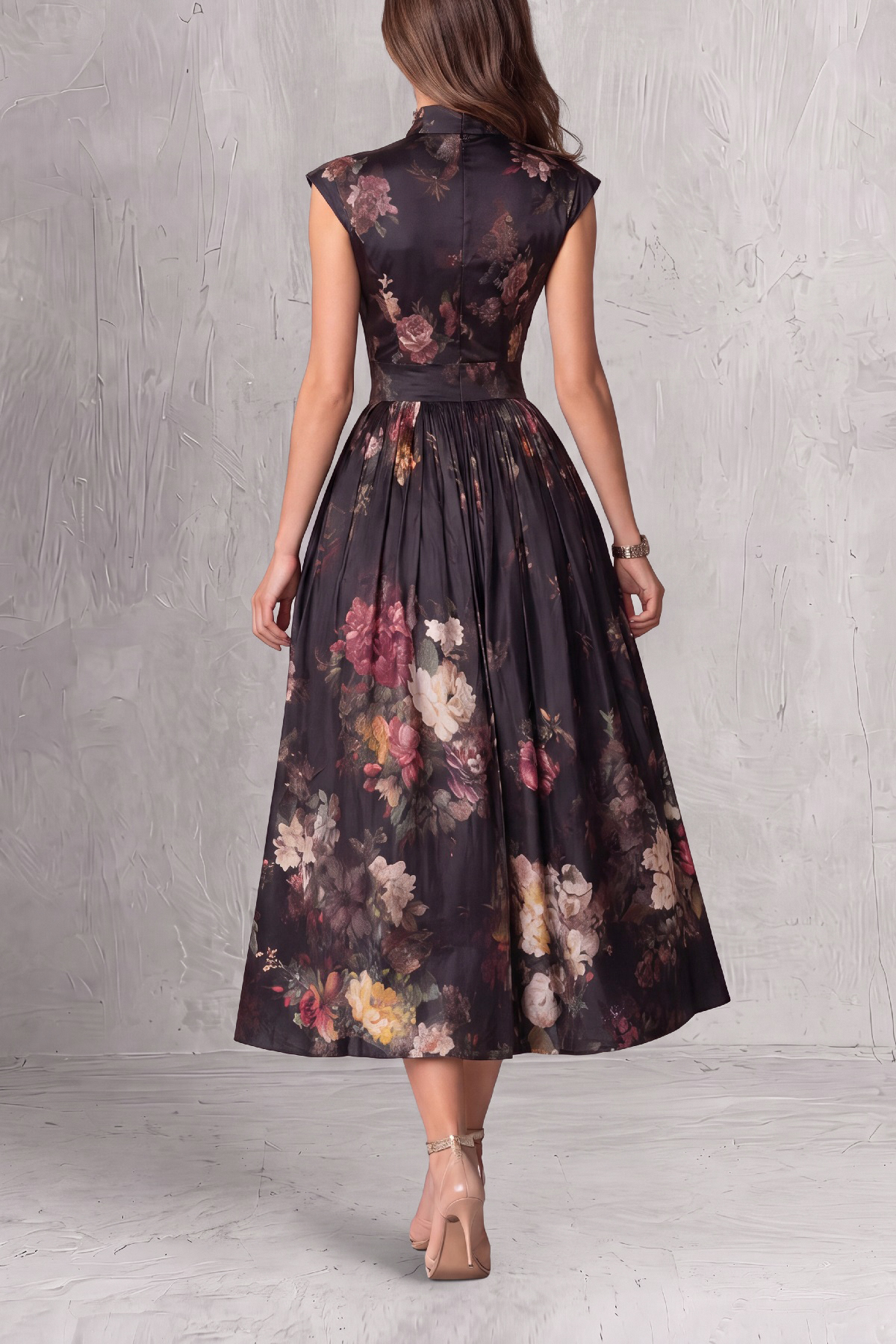 Sleeveless Floral Midi Dress