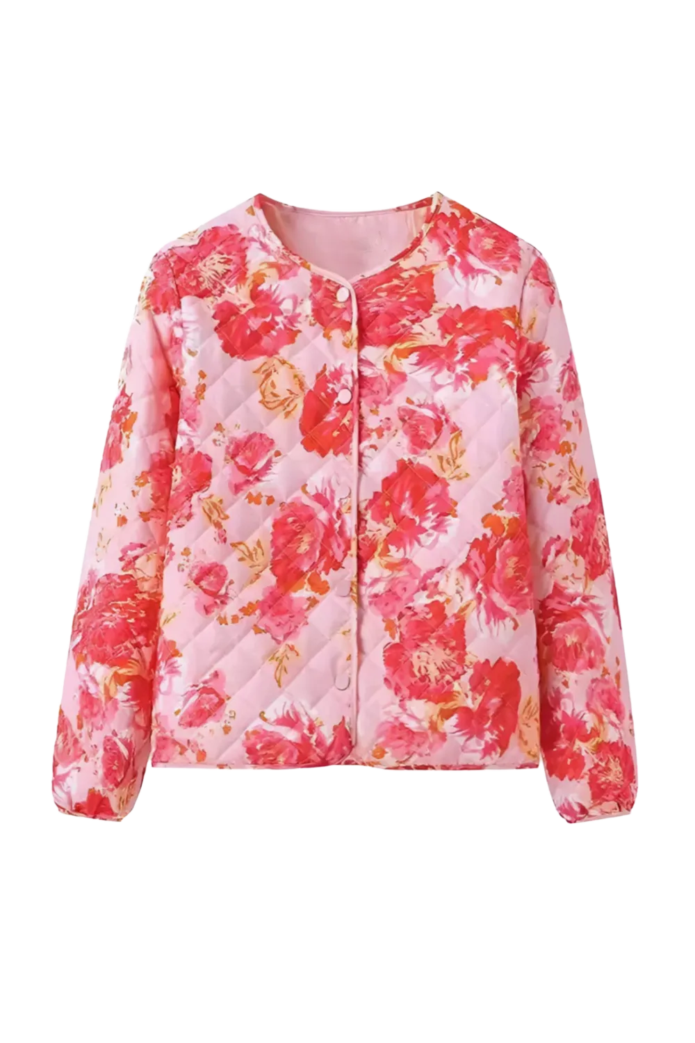 Jacquard Single-Breasted Floral Jacket