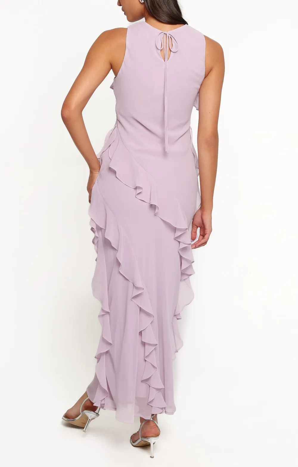 Ruffle Round Neck Maxi Dress