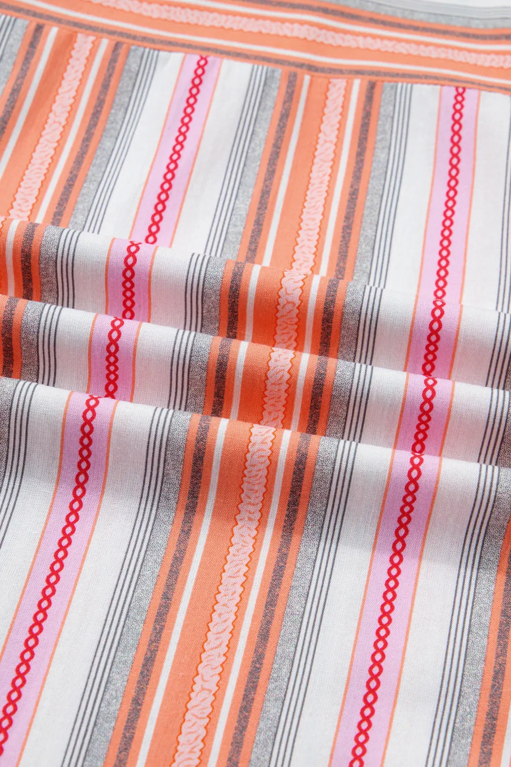 Pink Stripe Button Up Short Sleeve Shirt