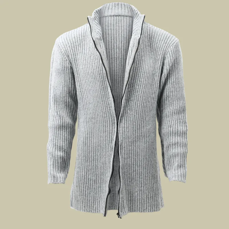 Ribbed Button Band Collar Cardigan