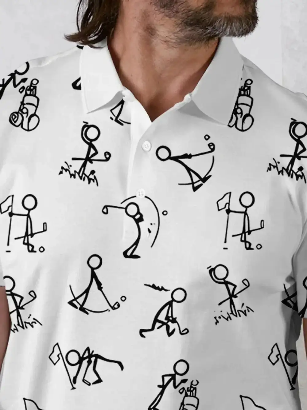 Polished Short Sleeve Button Up Polo Shirt