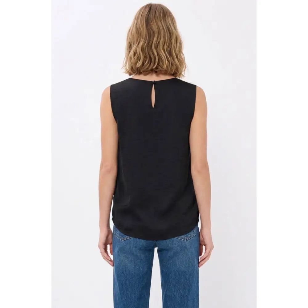 Lace Shoulder Silk Tank