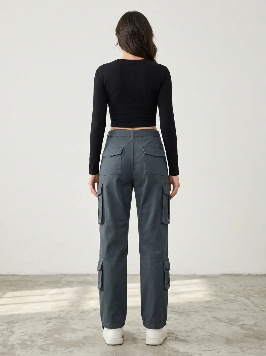 Minimal Multi Pocket Tactical Style Shape Women's Multi Pocket Cargo Pants