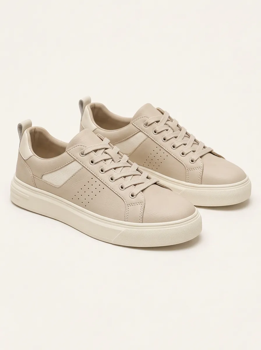 Men's Distinctive Minimalist Perforated Leather Skate Shoes