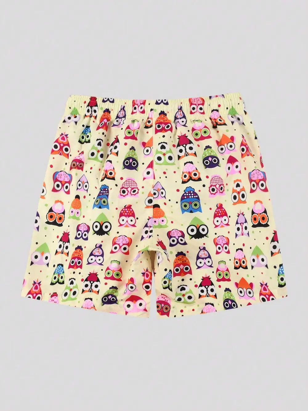 Men's Allover Cartoon Graphic Print Beach Shorts