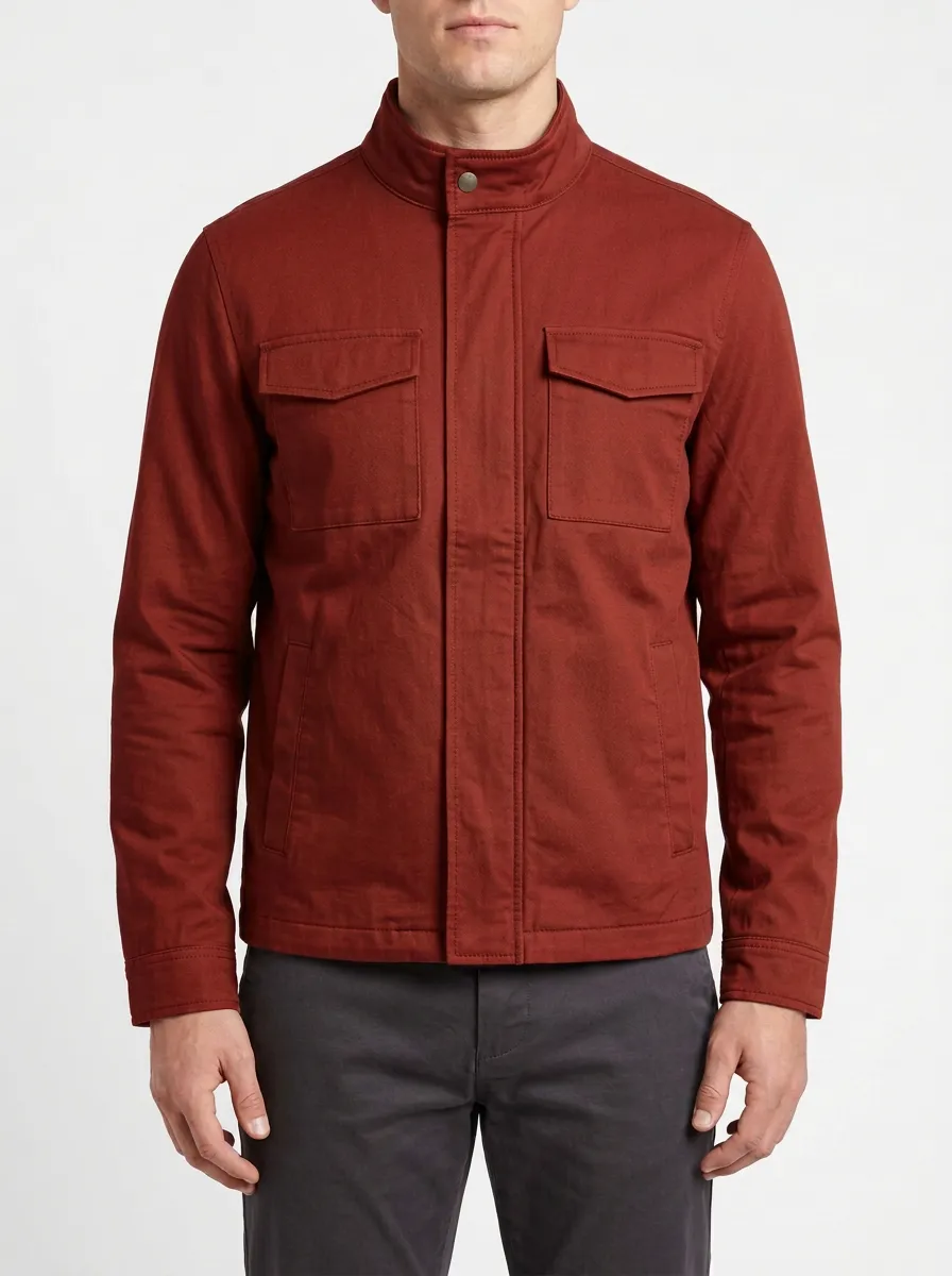 Men's Military Style Olive Green Utility Field Jacket