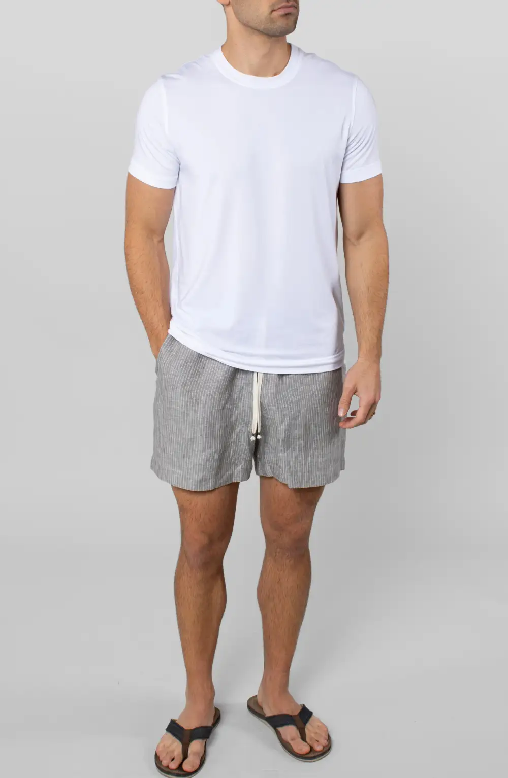 Men's Relaxed Linen Welt Pocket Shorts
