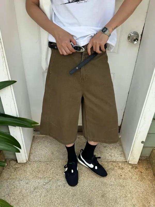 Basic Wide Mid-Length Shorts