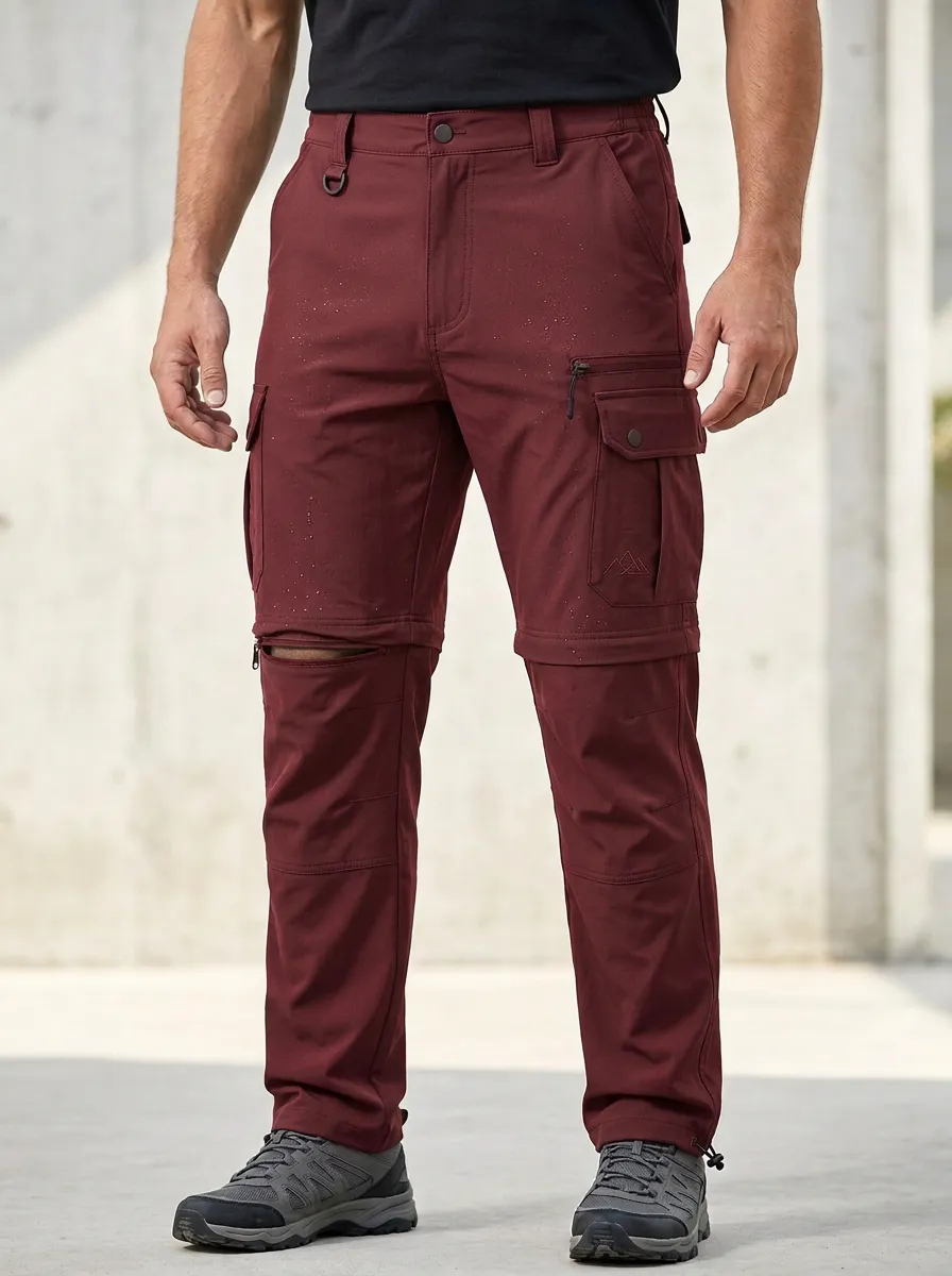 Men's Range Expedition Mountain Graphic Waterproof Zip-Off Tactical Cargo Pants