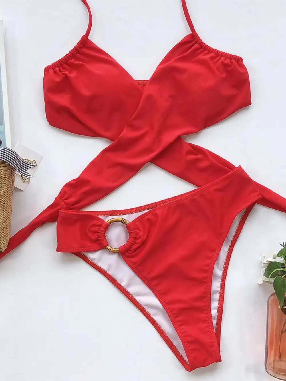 Halter Neck Coordinated Bikini Swim Set