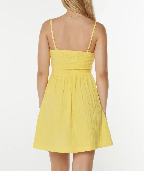 Solid-Color V-Neck Halter Dress