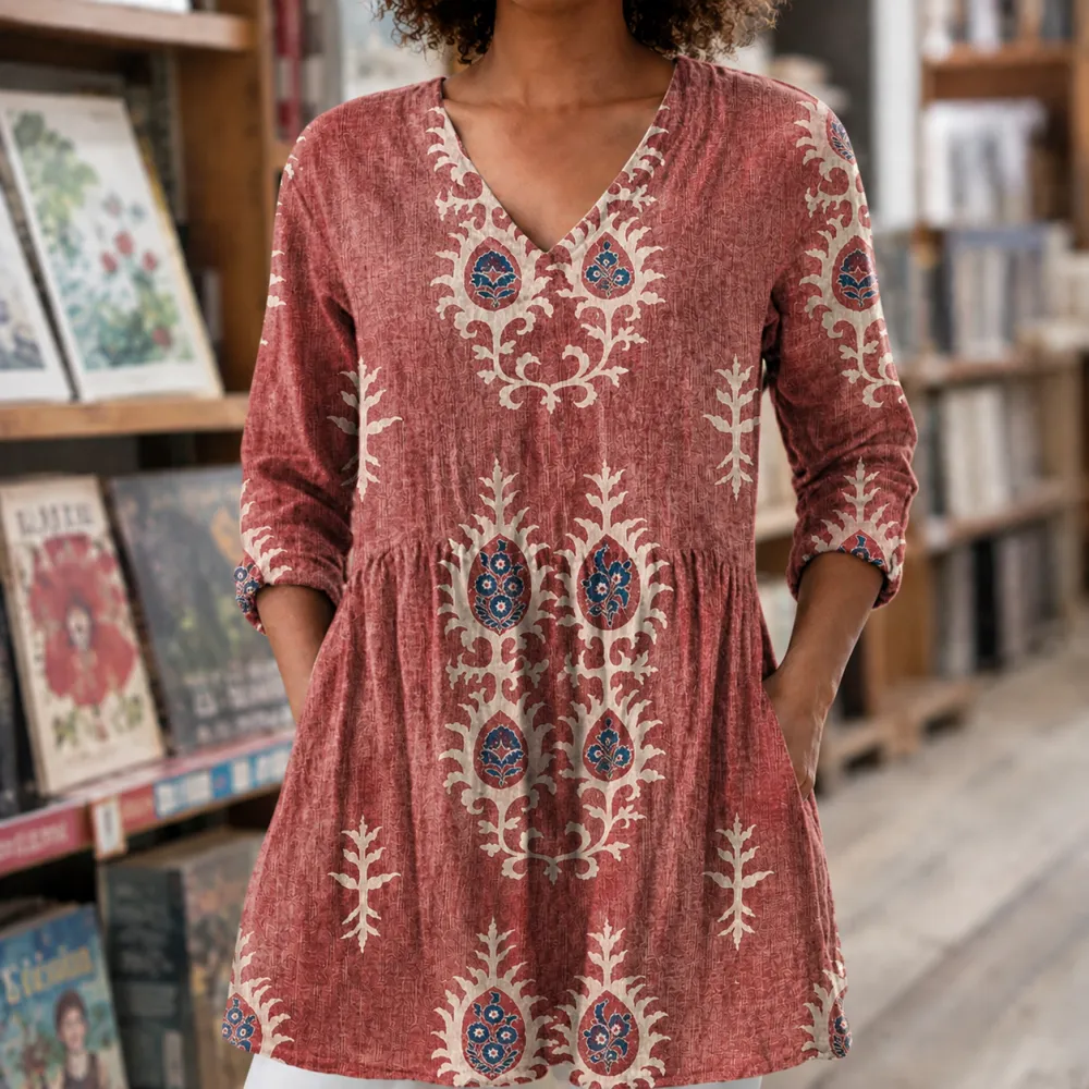 V-Neck Flowing Tunic