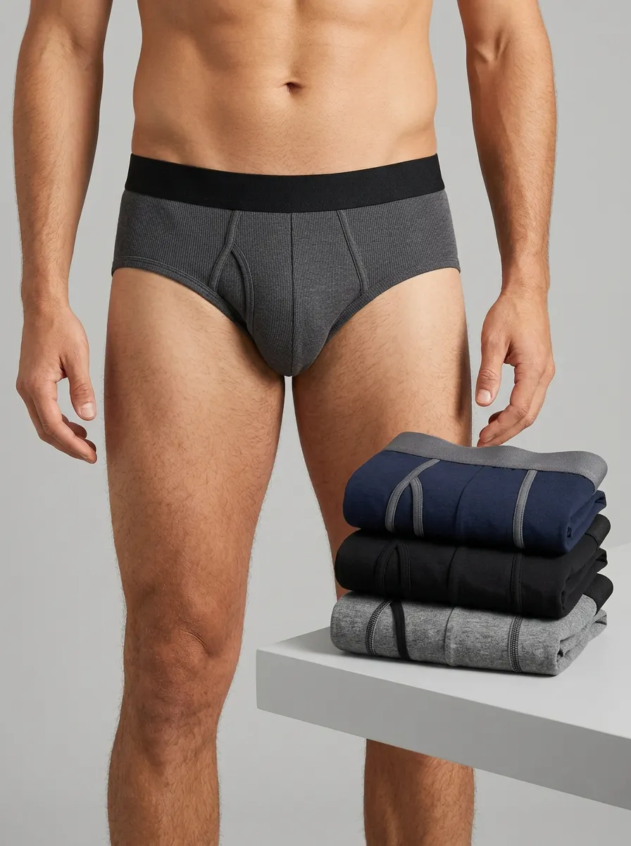 Men's Comfort Ribbed Cotton Boxer Briefs