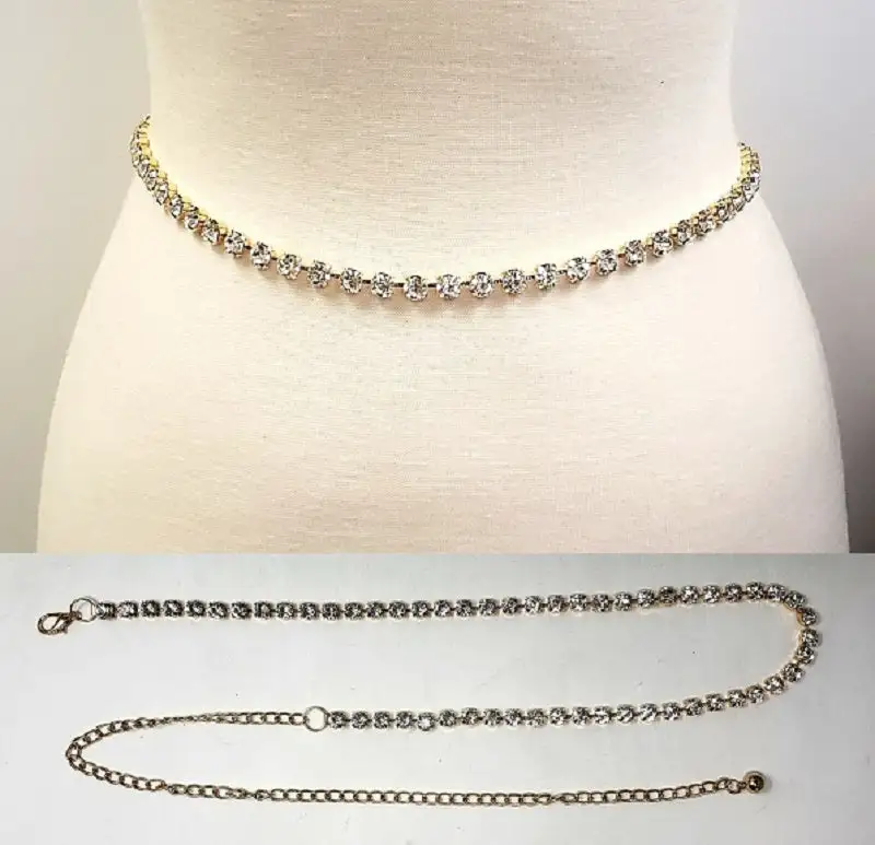 Graceful Adjustable Crystal Waist Belt