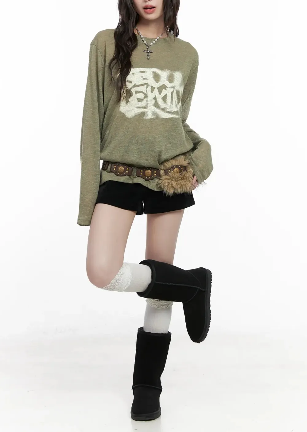 Urban Graphic Sheer Long Sleeve Tee