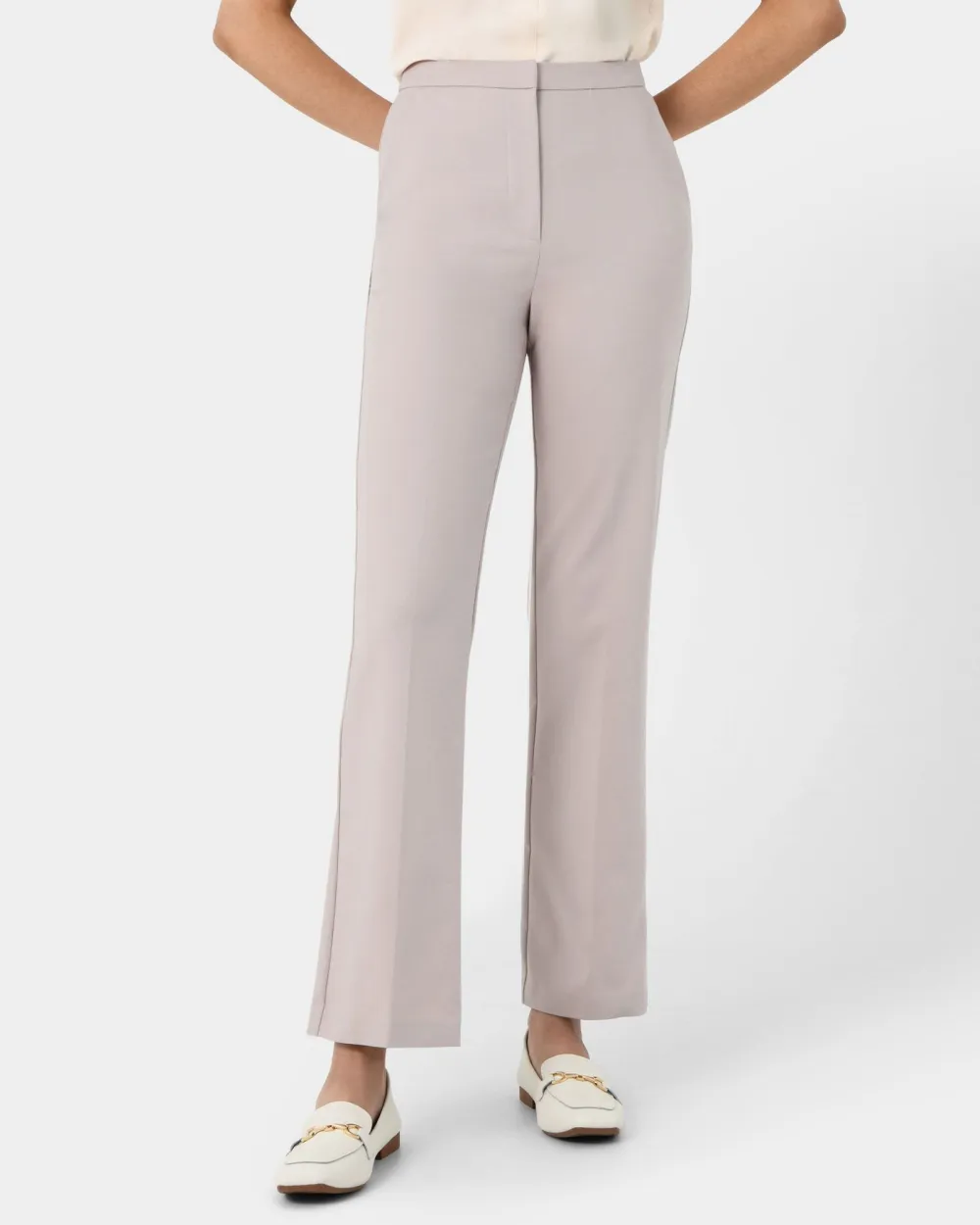 Straight Leg Silhouette Pants -Grey