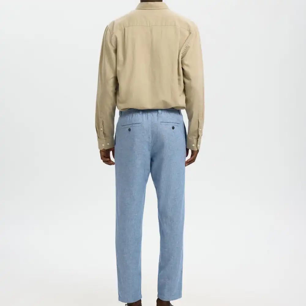 Tapered Linen-Blend Linen Casual Pants