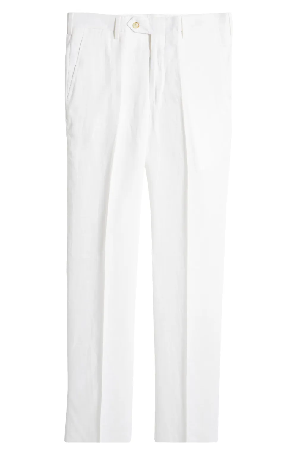 Linen Flat Front Regular Rise Traditional Fit Trousers