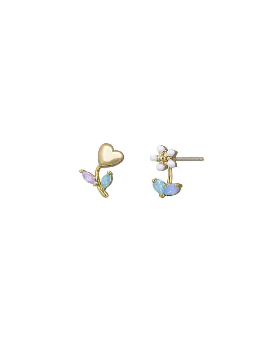 Heart Flower Earrings