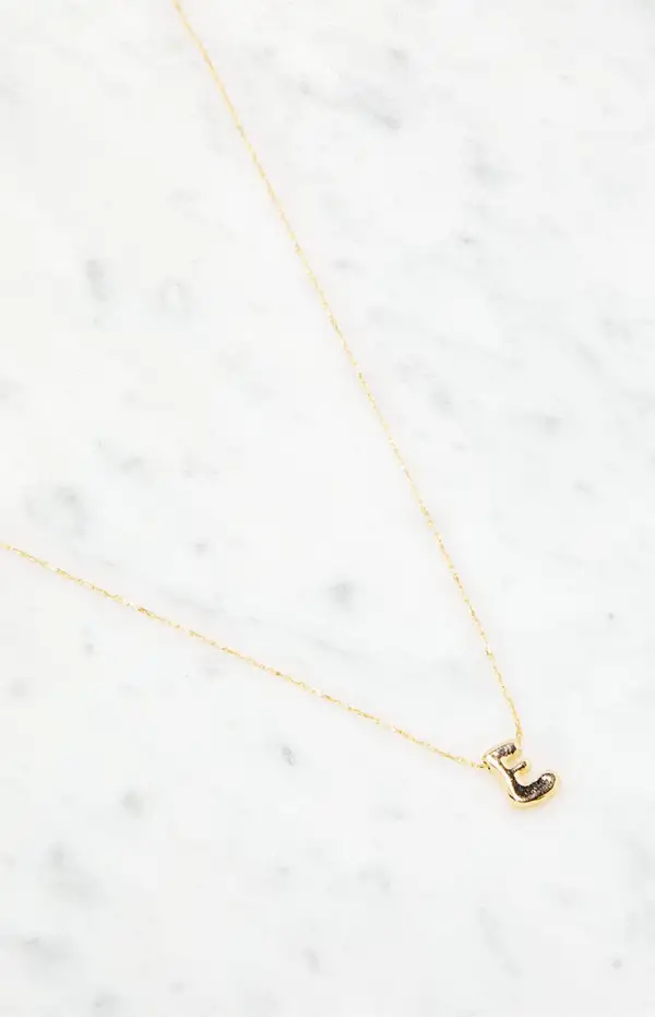 LA Hearts E Initial 14K Gold Plated Necklace