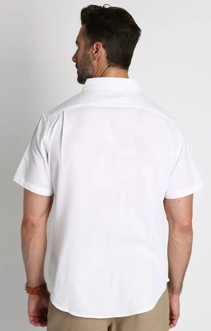 Cotton Linen Blend Short Sleeve Shirt