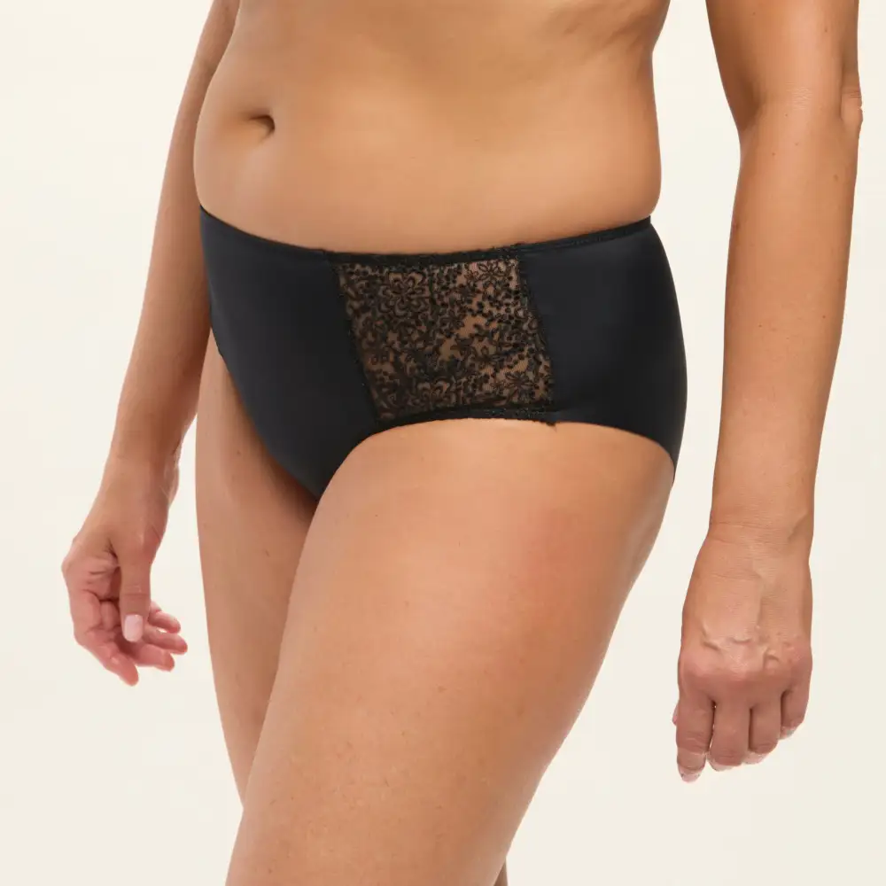 Women's Laser Cut Embroidery Mesh Cotton Brief Panty