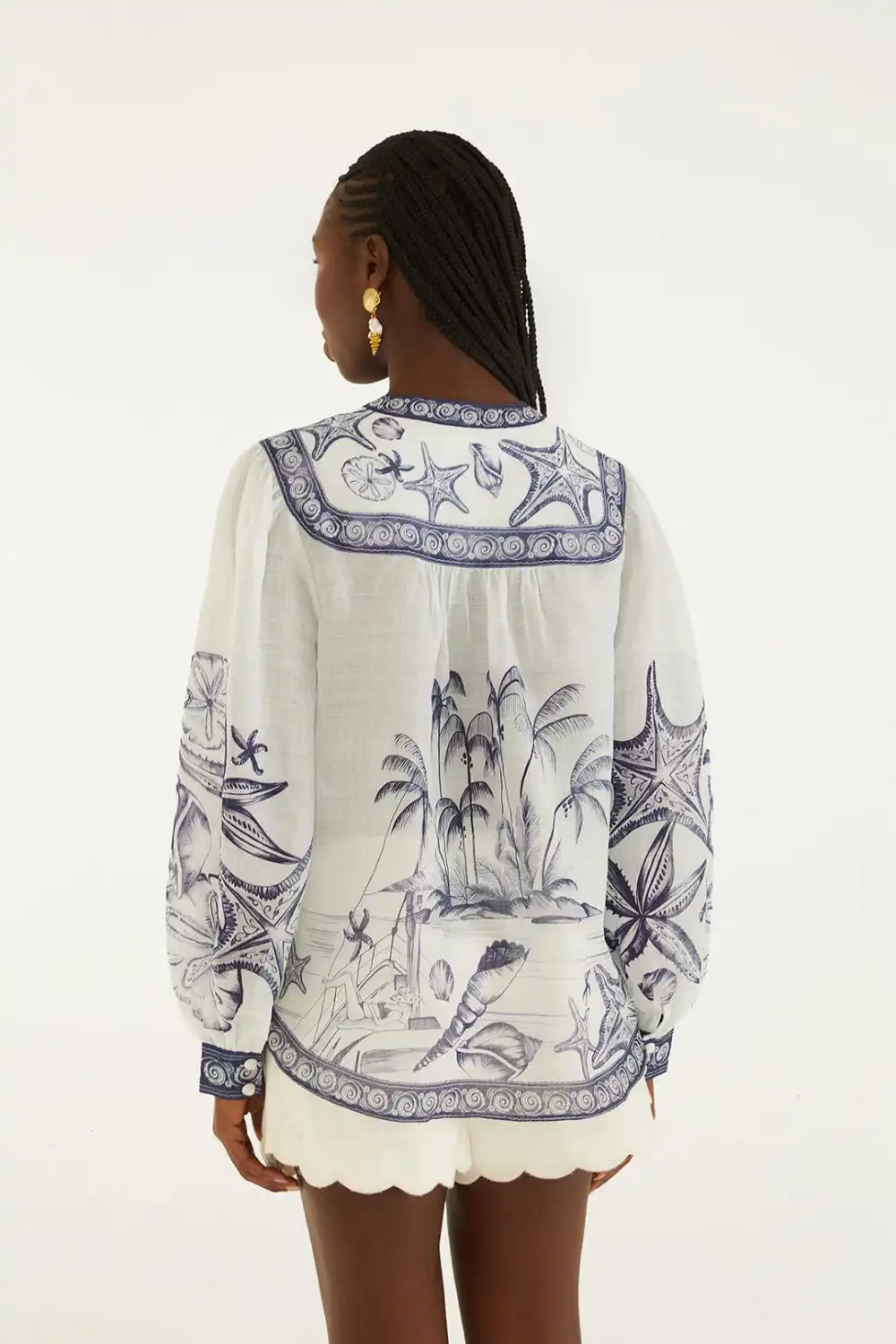 Modern Scarf-Detail Long-Sleeve Blouse