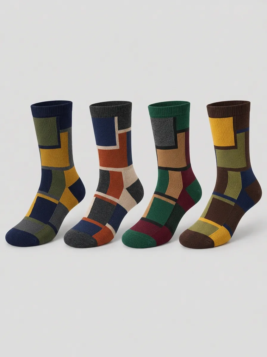 Men's Harbor Geometric Colorblock Socks 9-Pack