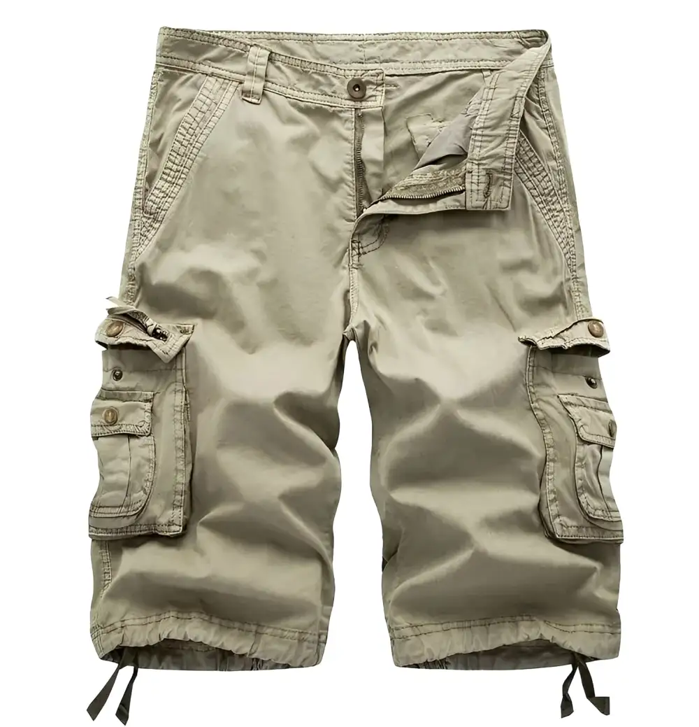Men's Classic Cargo Shorts with Multi Pocket Storage for Travel and Leisure
