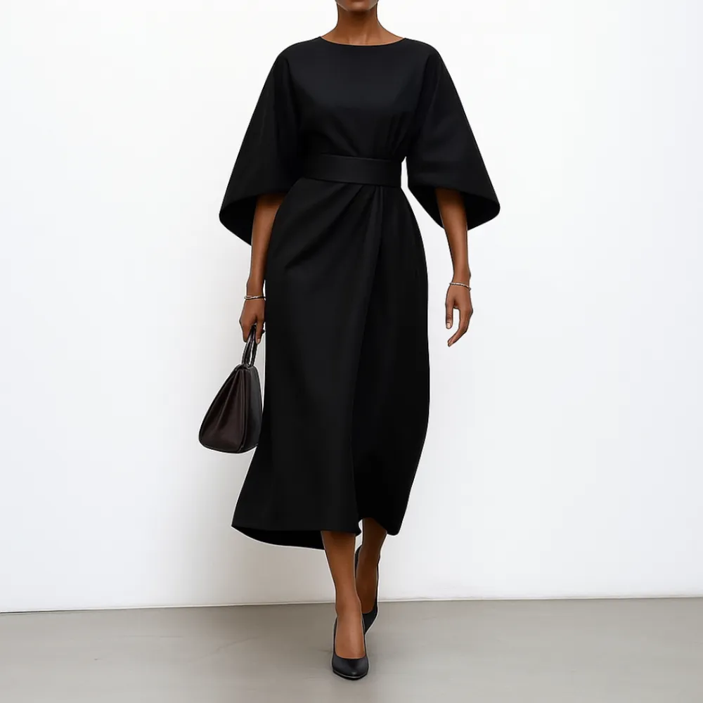  Batwing Sleeve Maxi Dress