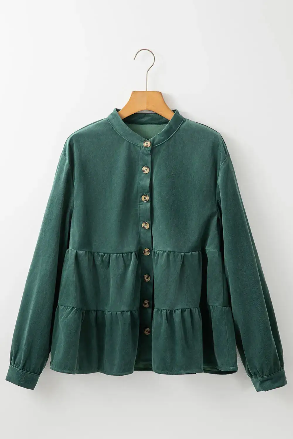Ruffled Crew Neck Western Inspired Shirt Blouse