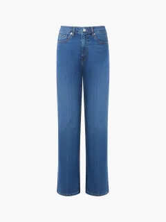 Straight Slim Solid Color Denim Trousers