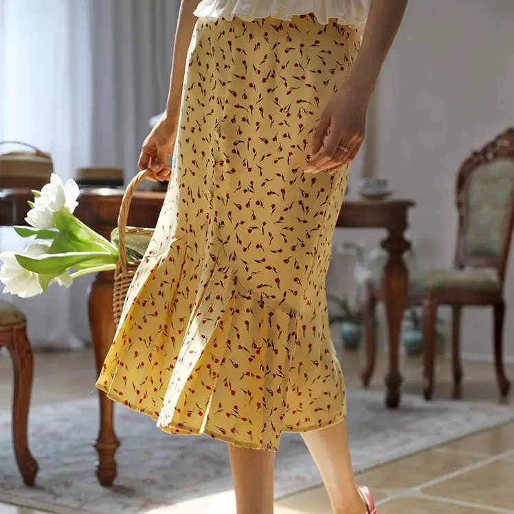 Chic Carry Everyday Casual Floral Skirt