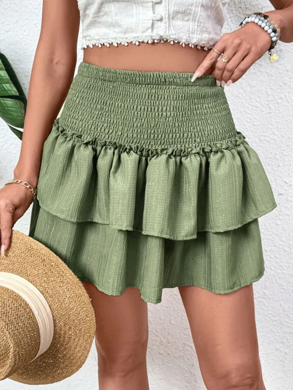 Smocked Perfee Mini Skirt