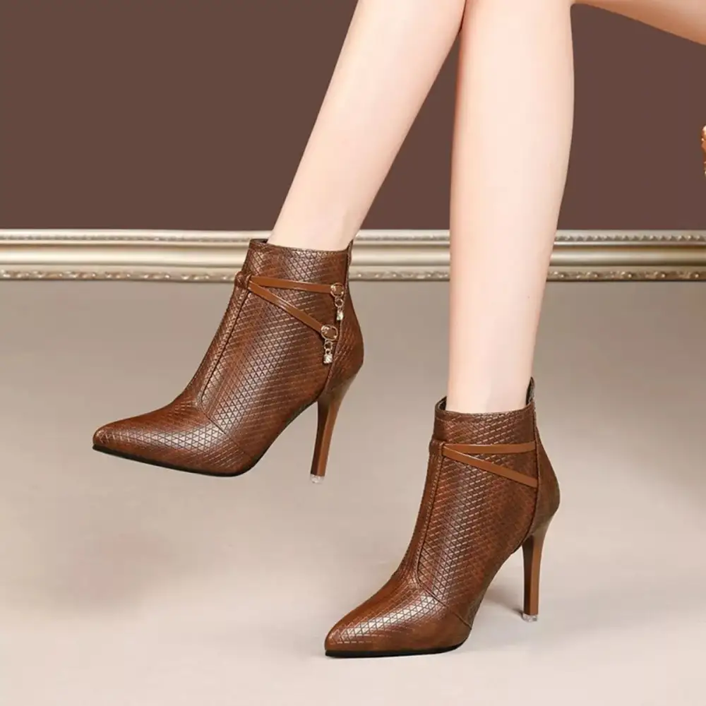 Pointed Toe Stiletto Ankle Boots