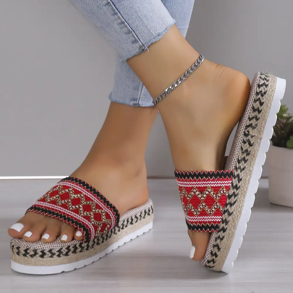 Platform Braided Heeled Sandals