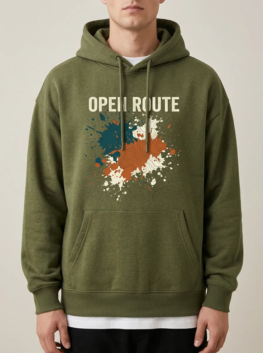 Men's Topographic Line Graphic Pullover Hoodie