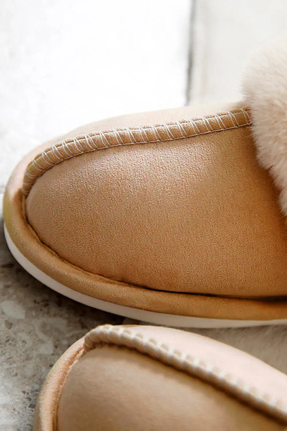 Plush Suede Winter Home Slide Slippers