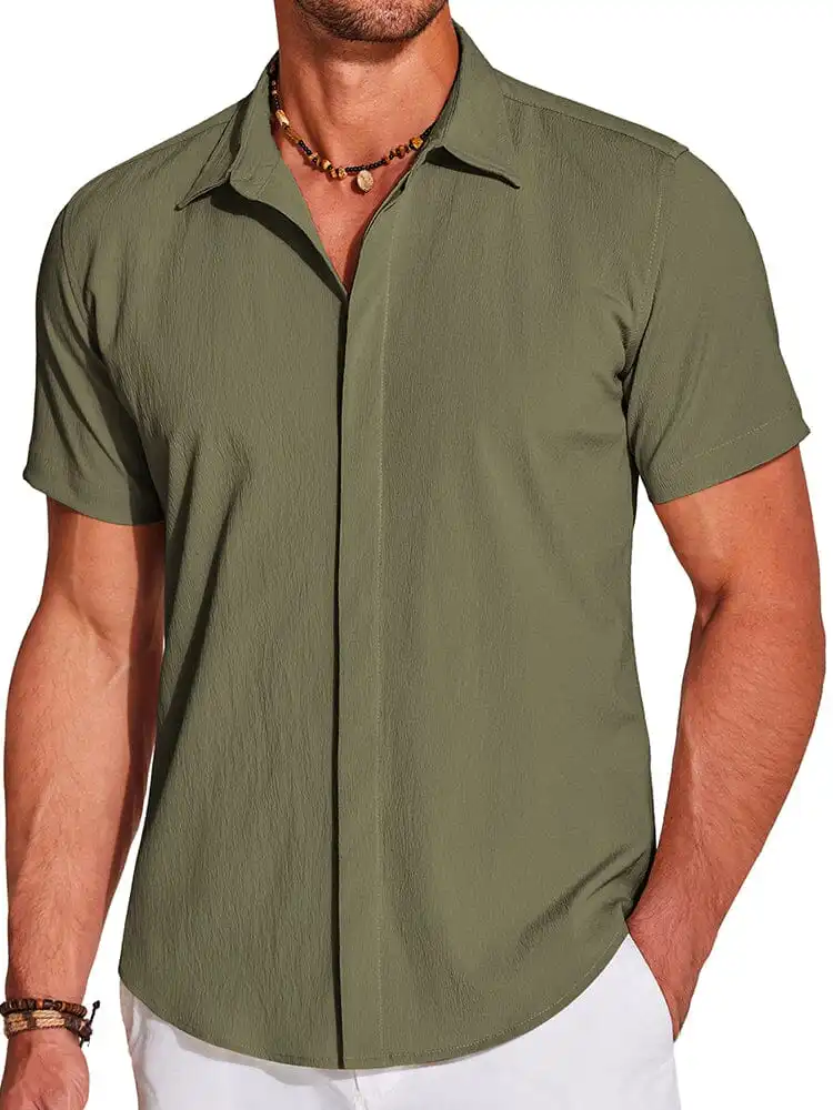 Casual Wrinkle Free Textured Shirt