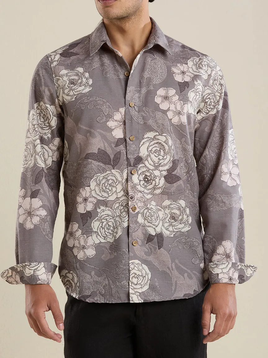 Everyday Textured Slim Fit Printed Men's Formal Shirt