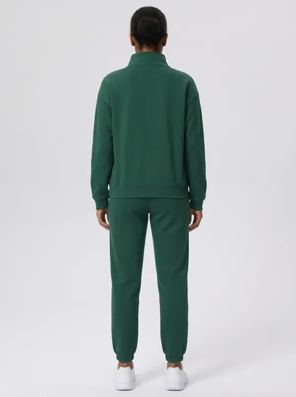 Women's Mountain Embroidered Quarter-Zip Warm Track Set