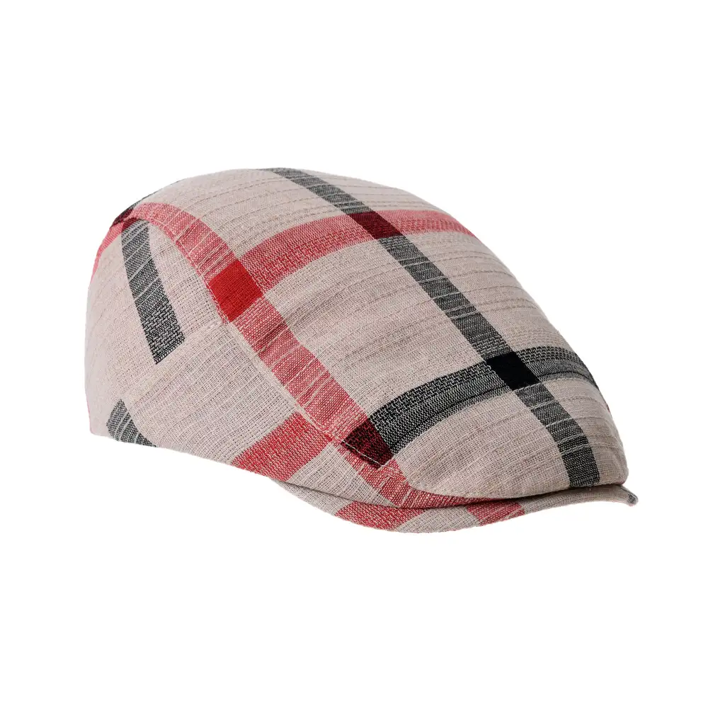 Cotton Plaid Ivy Newsboy Cap