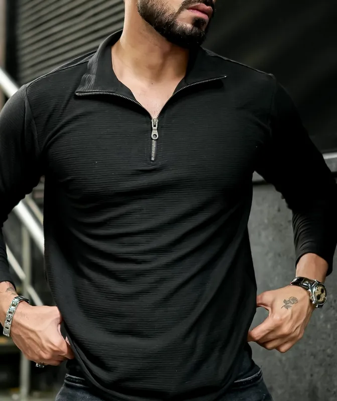 Black Casual Button Up Shirt