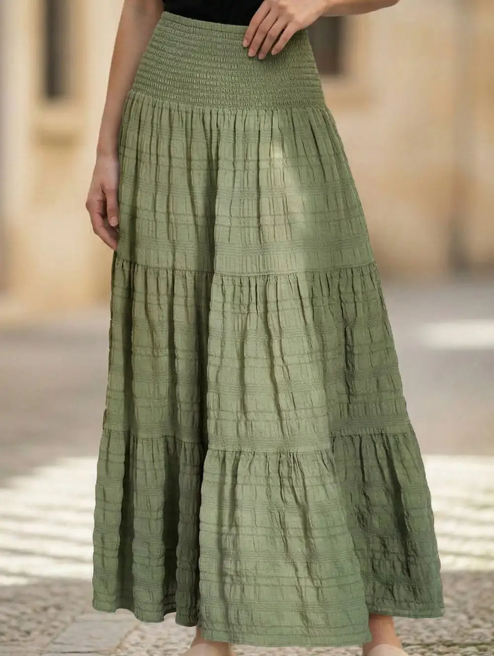 Pocket Waist Maxi Skirt