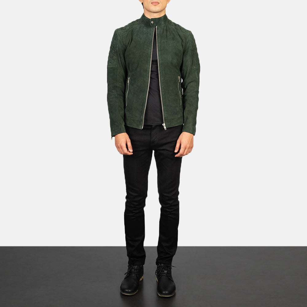 Men's Biker Suede Quilted Jacket
