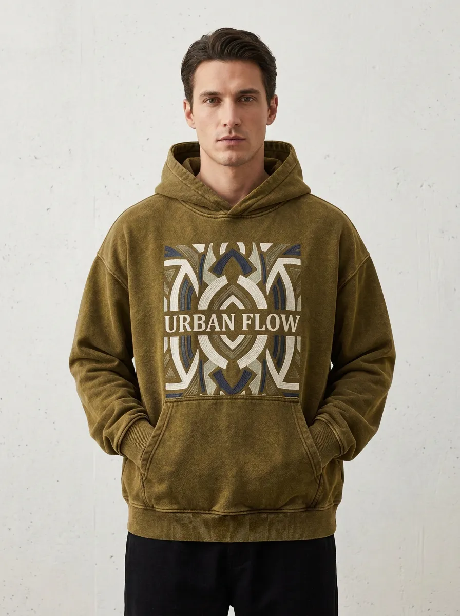 Utility Geometric Men's Graphic Hoodie